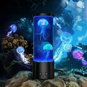 Jellyfish Lamp, 17 Color Changing Jelly Fish Tank Mood Lamps for Home Office Room Desktop Decoration, Jellyfish Aquarium Night Light Christmas Gifts for Kids Teens Girls Boys Adults