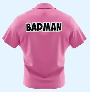 Badman Pink DBZ Hawaiian Shirt and Shorts Set, Full Matching Anime Cosplay Button Up Graphic Outfit, Unique Summer Holiday Gift for Men Fan