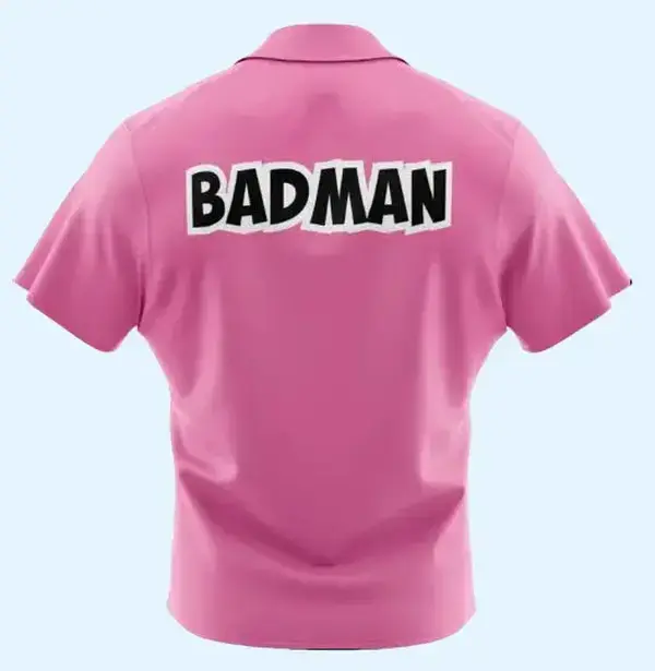 Badman Pink DBZ Hawaiian Shirt and Shorts Set, Full Matching Anime Cosplay Button Up Graphic Outfit, Unique Summer Holiday Gift for Men Fan