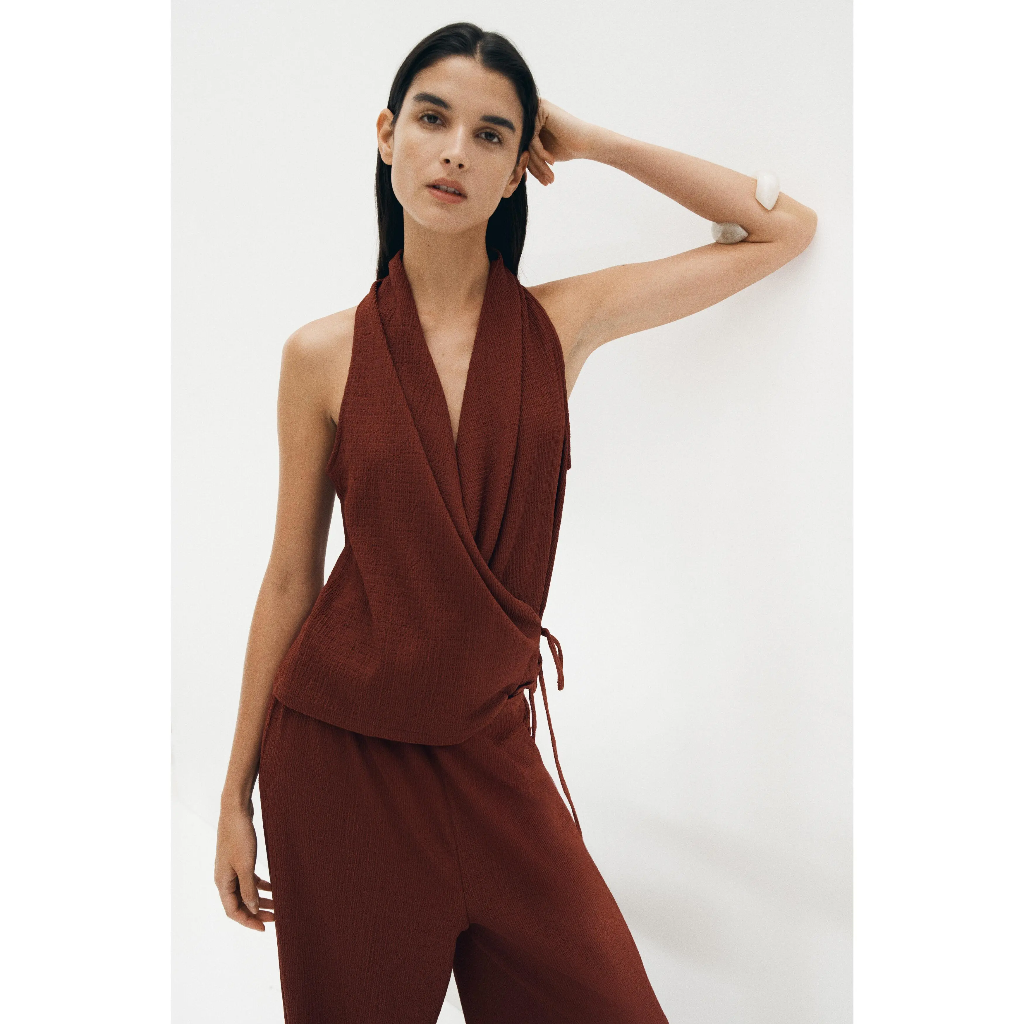 H&M Textured wrap top