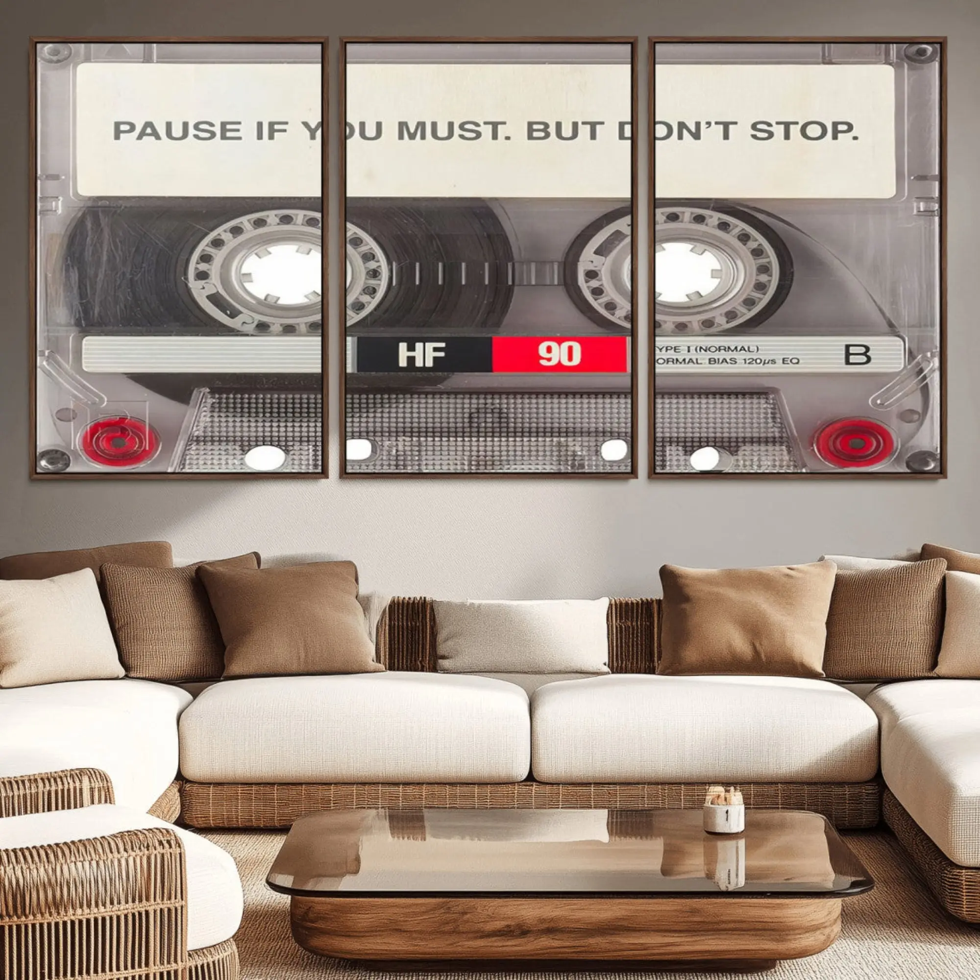 Iconic Music Cassette Artistic Canvas Print, Home Decor Artwork for Room Wall