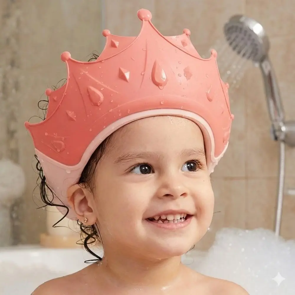 Adjustable Silicone Baby Bath Hat Infant Washing Cap Non Slip Waterproof Ear Protection Eyes Shield Safe Newborn Shower Bathing Essentials Eco Friendly Material Anti Fall Shower Caps