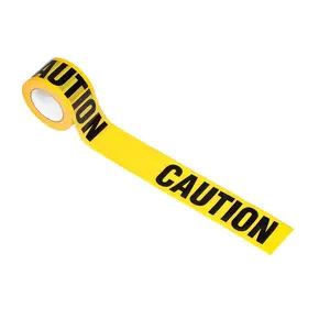 2 Pieces Safety Caution Tape Set 656ft Durable Polyethylene Yellow