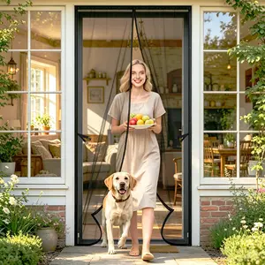 1PC Magnetic Mosquito Screen Door, Self-sealing Magnet Door Panel, Heavy Duty Fiberglass, Easy to Install, Pet Friendly Door Curtain, No Drilling Installation, Suitable for Bedroom, Office, Kitchen, Living Room (Four Colors are Available)
