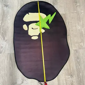 Tsunami Aape Big Head 3 Feet Rug - Stylish Black & Cream Design for Modern Home Decor