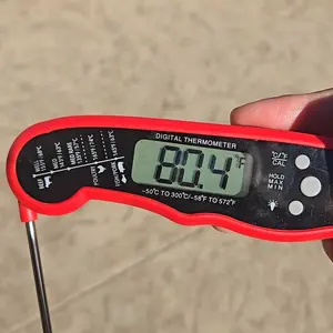 Alpha Grillers Instant Digital Meat Thermometer - Foldable Stainless Steel, Waterproof, Lifetime Warranty, Perfect for BBQ, Baking, Air Fryer, Kitchen Utensils