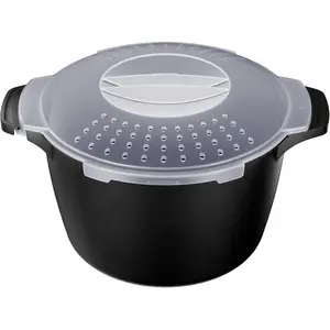 Large Microwave Cookware Steamer 2 Quart - Micro Cookware Vegetable Steamer for Cooking, Microwave Cooker with Food Container, Removable Filter, BPA Free, Dishwasher Safe