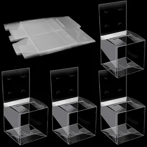 20 Pieces Clear Raffle Boxes with Slot 6 x 6 x 6 Inch Plastic Donation Box Voting Suggestion Ballot Containers with Removable Header for Fundraising Collecting Business Card Voting Contest