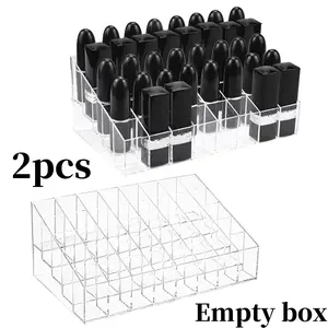 40 Grid Acrylic Cosmetic Storage Racks 2-piece Set Lipstick Holder Display Case (7.8×4.7×3.2 Inch) Beauty & Personal Care Perfume Boxes