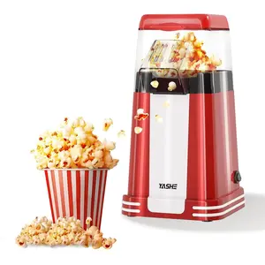Oil-free Hot Air Popcorn Popper Maker, Retro Fast Popcorn Machine, Healthy Oil-Free Popcorn Maker, Ideal for Home Movie Nights and Holiday Gifts
