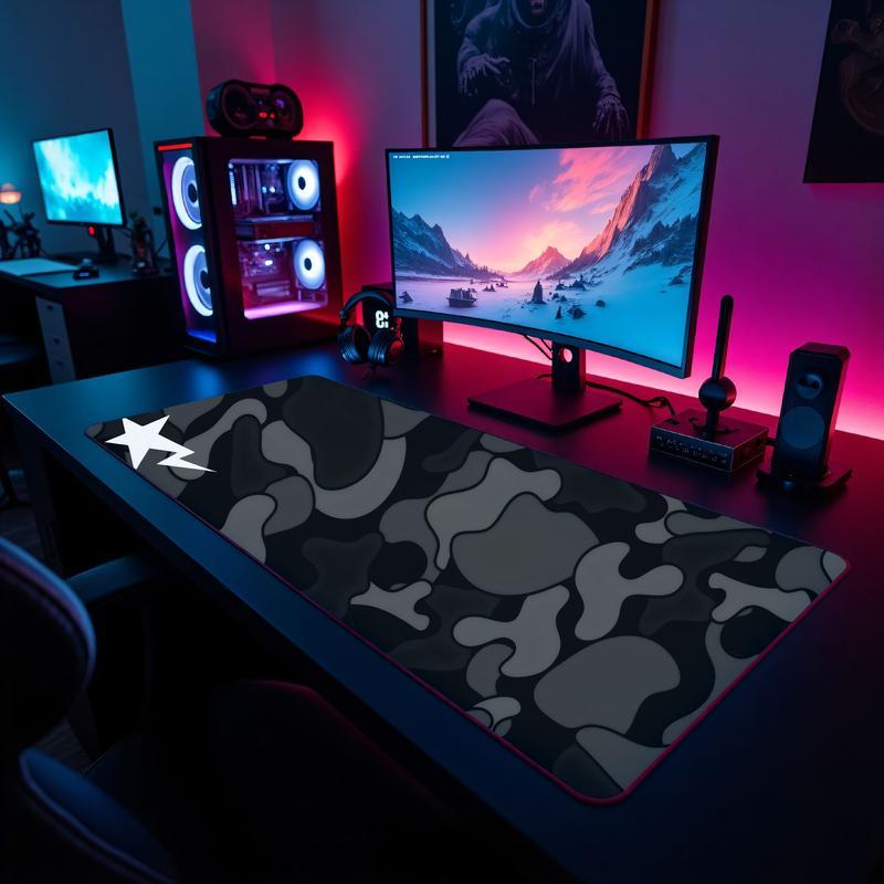 Black Camo Extra Large Hypebeast Desk Mat Keyboard Mouse Pad E-Sports Desk Mat Desk Decor for Gamers Boys' Rooms Gift large mousepad