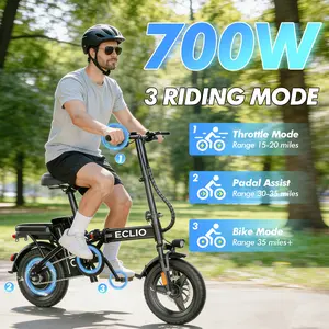 Eclio M1 Folding Budget E-Bike for All Ages｜BUY 1 GET 9 ｜700W motor 40V20Ah ,30 miles range,Long Range,Max Speed 25 MPH 11 Spring Absorbers,14-inch Tires,Commuting E-Bike With Basket UL Certified Removable Battery bicicletas eléctricas