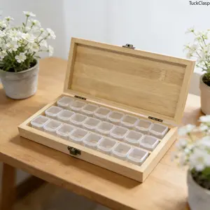 Wooden Seed Storage Box with 24 Clear Compartments, Premium Bamboo Seed Organizer with Lockable Design, Compact Storage Container for Seed Saving and Home Gardening, Ideal Gift for Gardeners and Plant Lovers