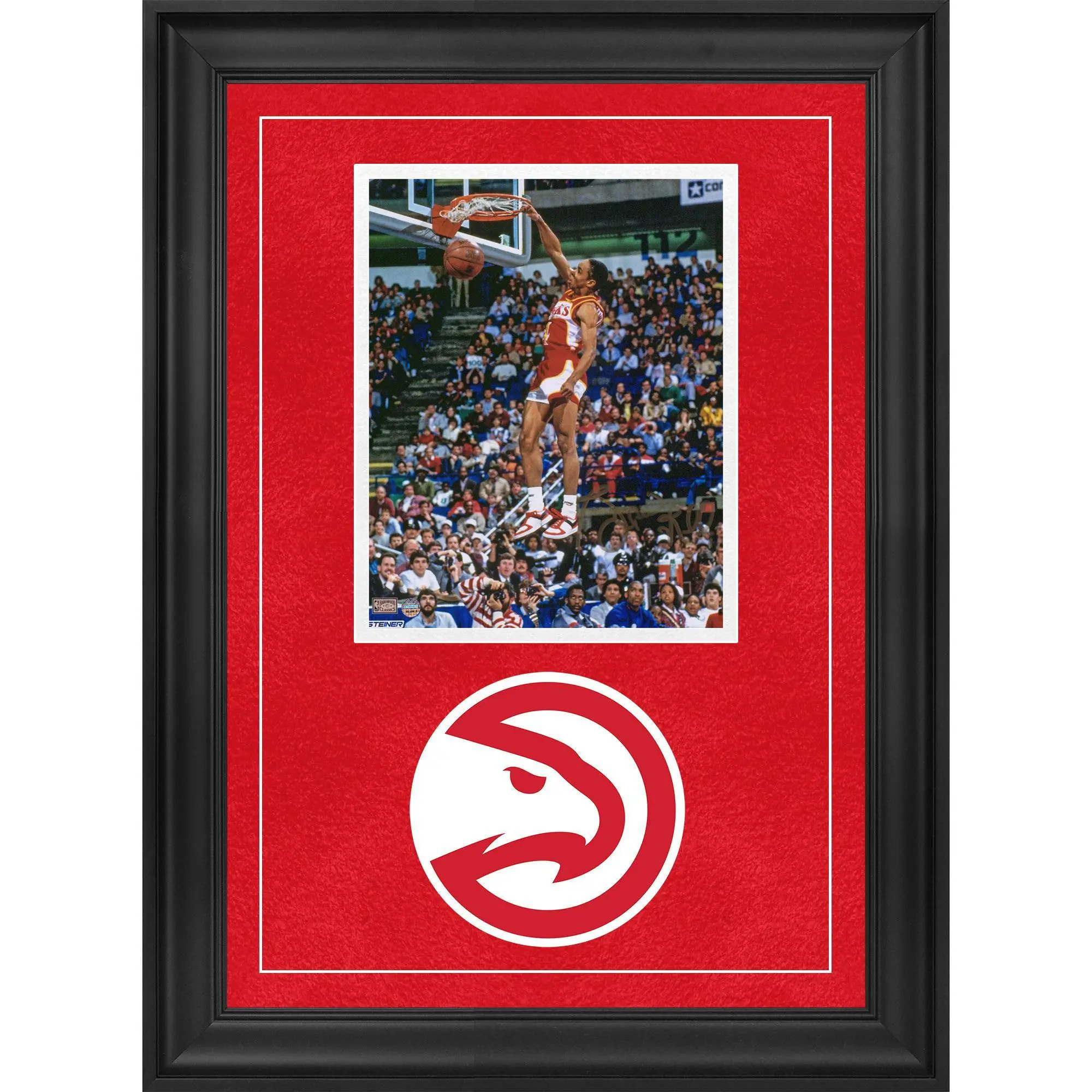 Spud Webb Atlanta Hawks Deluxe Framed Autographed 8" x 10" Dunk Contest Photograph - Fanatics Authentic Certified