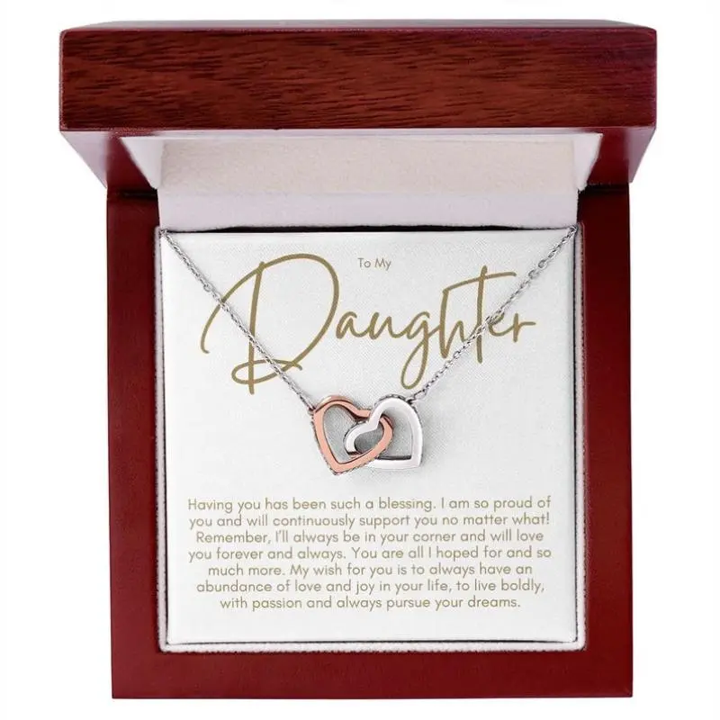 To My Daughter Necklace, Daughter Gift, Daughter Necklace From Dad, Daughter Gift from Mom, Daughter Birthday Gift, Gift for Daughter, Jewelry Message Card, Necklace Gifts For Birthday, Anniversary, Christmas Day, Thanksgiving