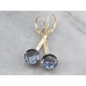 Synthetic Alexandrite Drop Earrings