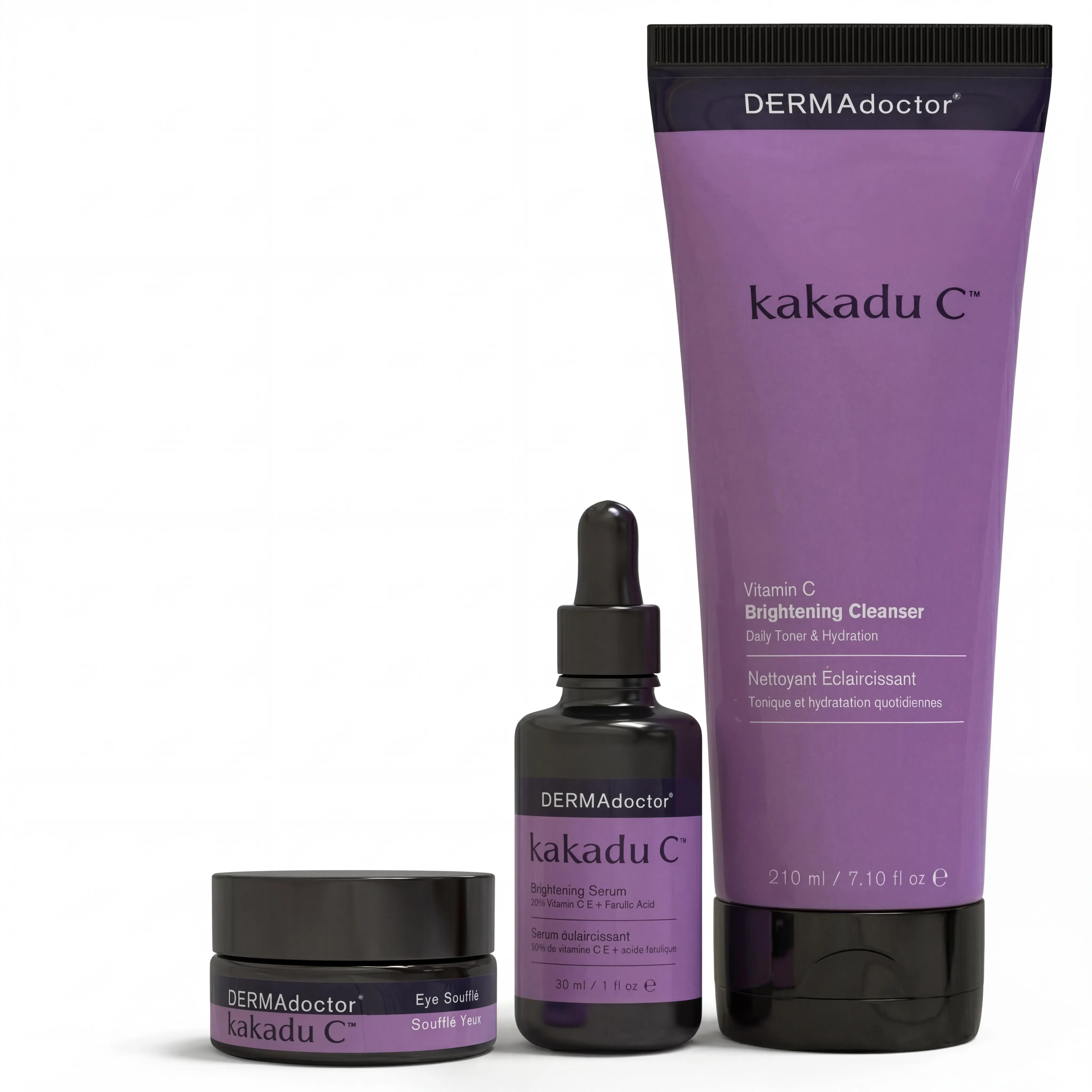 Kakadu C Ultimate Brightening Trio – Vitamin C Skincare Set with Cleanser, Serum & Face Crème for Dark Spots, Dull Skin, Uneven Tone, Fine Lines & Hydration