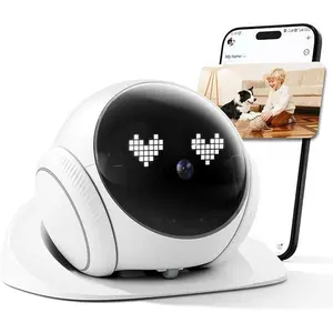 XZI Movable Indoor Robot Camera, Family Bot Security for Cat/Dog/Pet/Elderly, Robot Camera on Wheels with Auto-Recharge, 2-Way Talk, Night Vision, Motion Detection, Phone App