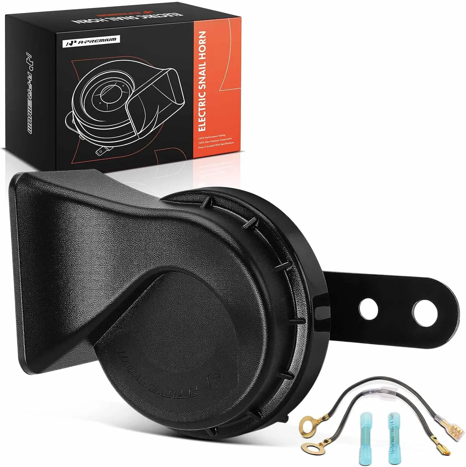 A-Premium Snail Horn High Tone Universal Electric Horns - 12V 110dB - | Compatible with most Universal Car, Trucks, Scooter, Motorcycles & Special Vehicles, 80 mm