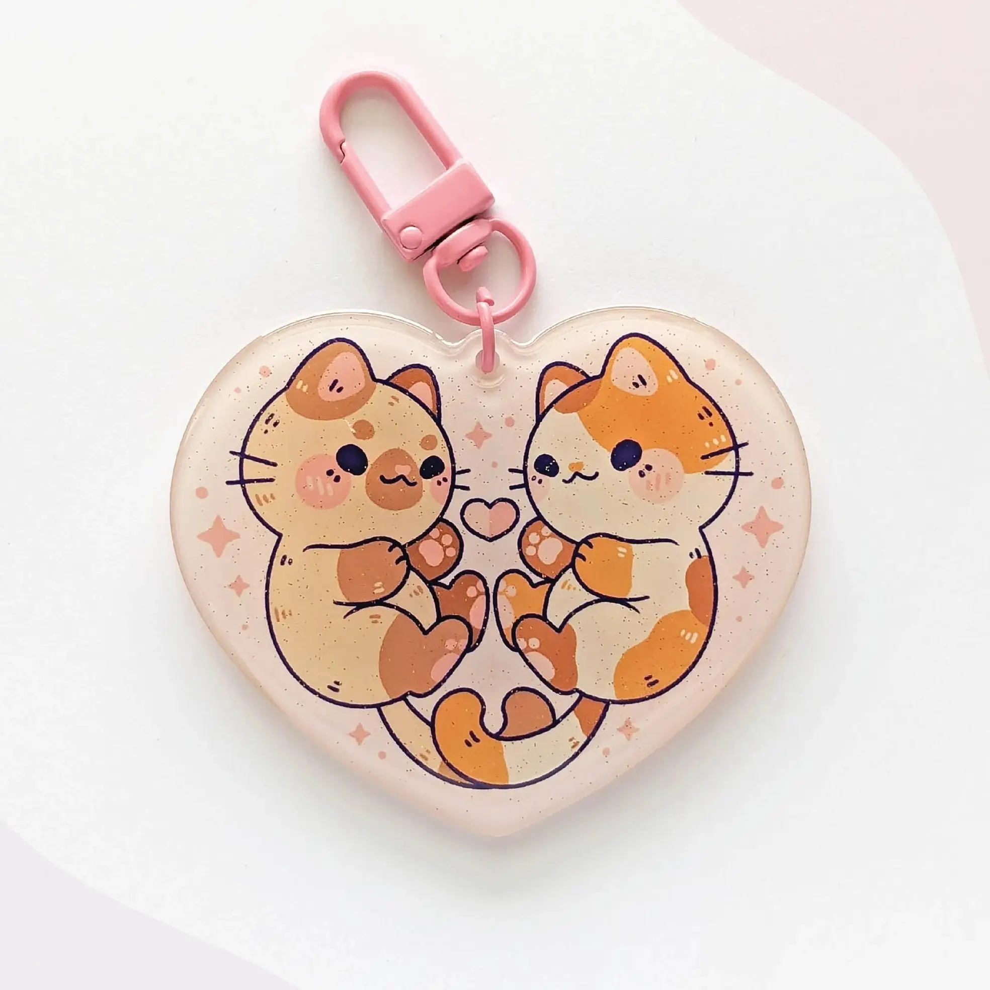 Kitty Love Keychain, Cat Keychains, Cute Cat Couple Gift, Animal Keychain Gift For Cat Lovers, Animal Cute Charm Keychains, Kawaii Keyring Accessories