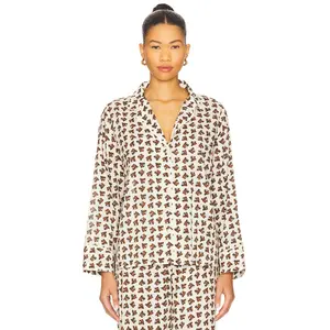 The Great The Pajama Shirt in Cream Horse Medallion Print