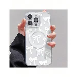 Blue bow magnetic phone case, protective, waterproof, shockproof, drop-resistant, and scratch-resistant, compatible with iPhone 17/16/15/14/13/12/11/X/XS/XS Max/16E. It is an ideal holiday gift for friends, family, and yourself.