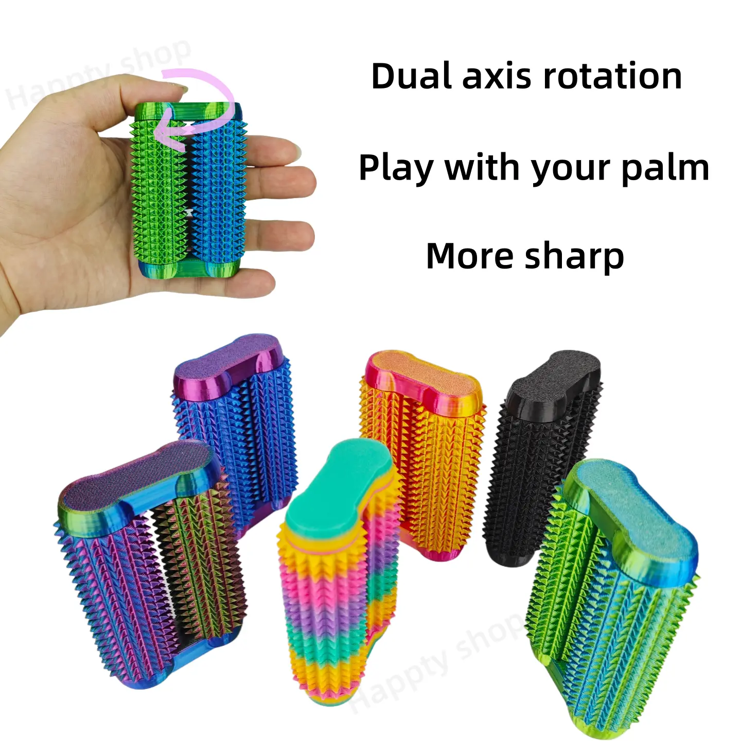 Spiny Fidget Prickly Spinny Click - Dual Axis Rolling Pain Fidget Toy - TikTok Shop