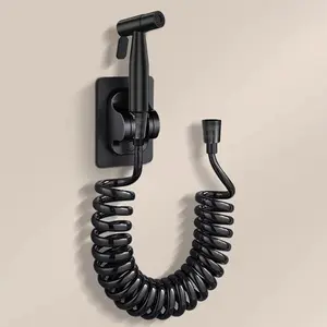 Stainless Steel Modern Bidet Sprayer Set, Including Bidet Sprayer & Retractable Hose & Punch Free Holder, Bathroom Fixtures for Home Use