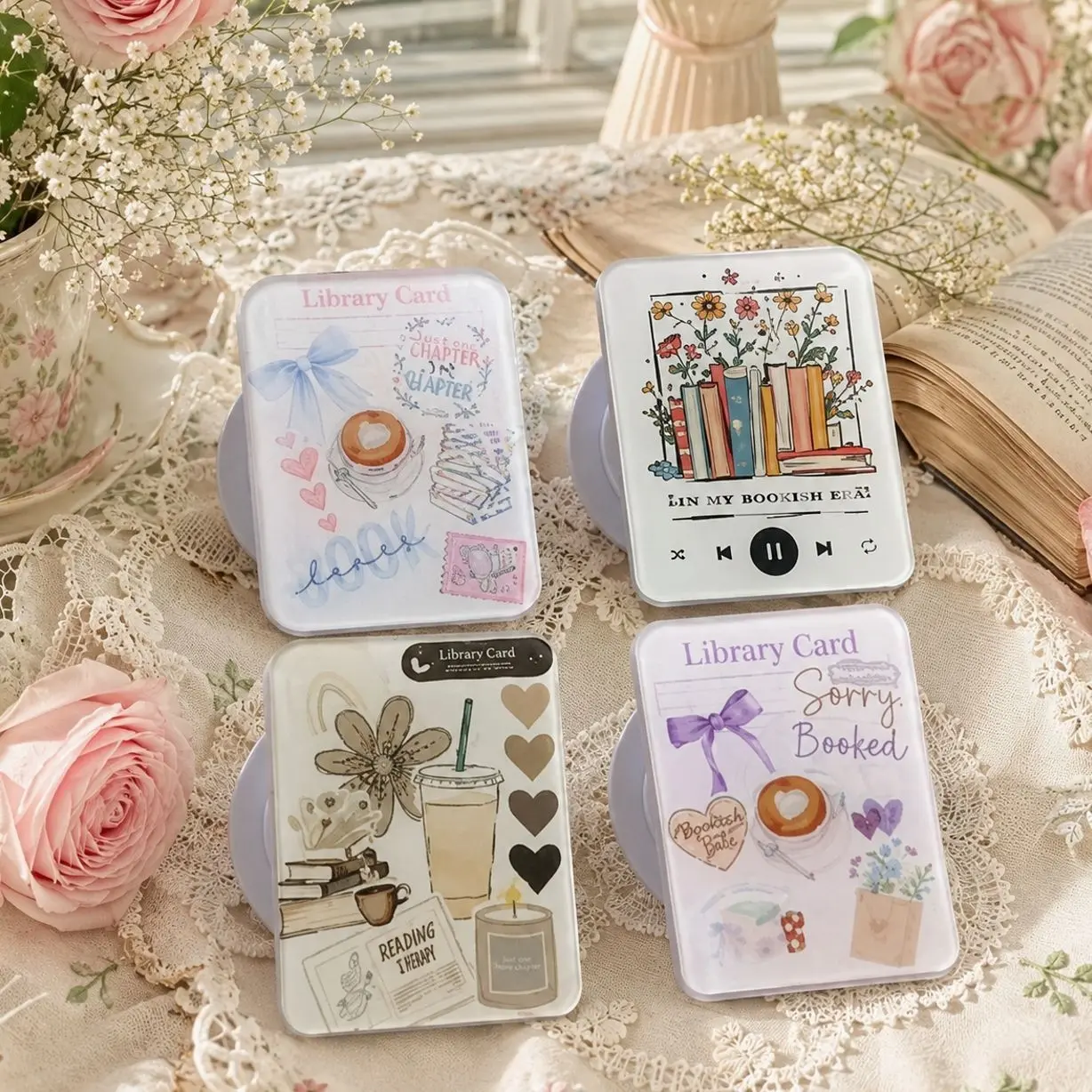 Cute Reader Phone Grip Literary Phone Holder for Book Lovers