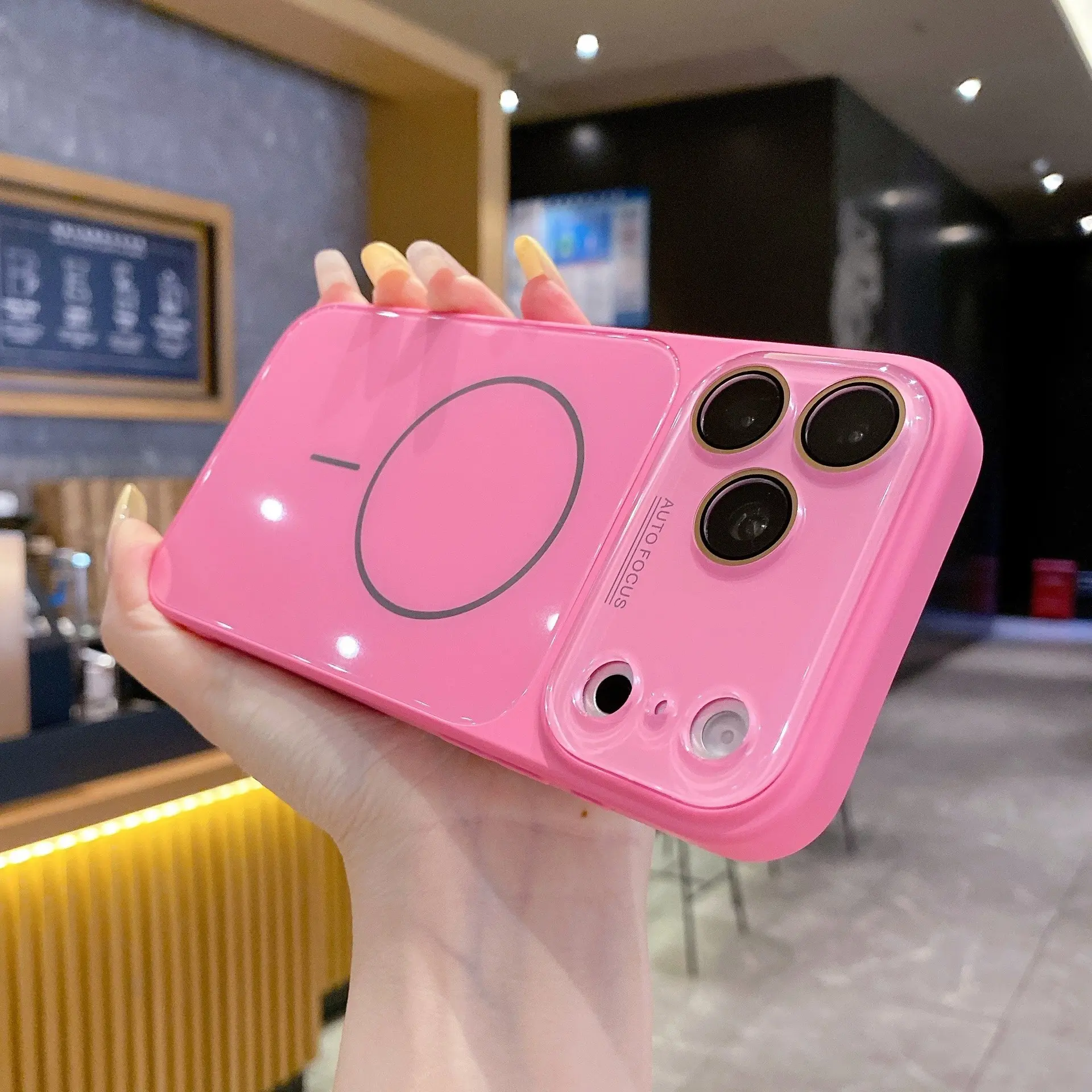 Magnetic Glass Back Case Built-in Lens Protector New Summer Vibe for iphone, Anti-fingerprint for iPhone 17 Pro Max 16 15 14 13 Series