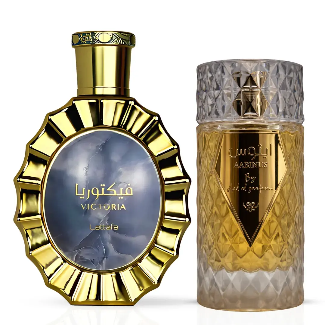 Victoria Eau de Parfum Spray 100ml (3.4 oz) by Lattafa & Aabinus Eau de Parfum Spray 100ml (3.4 oz) by Ard Al Zaafaran (Bundle)