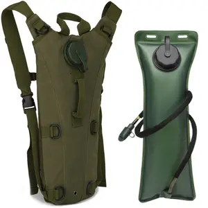 Sports Hydration Backpack with 3L Water Bladder, Lightweight Leakproof Tactical Water Pack, Breathable Waterproof Nylon Daypack for Running Cycling Hiking Camping Hunting