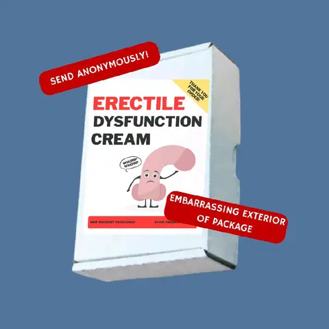 Prank Package- ED Cream Sample Funny Embarrassing Gag Gift Package 100% Anonymous