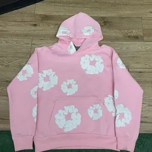 Puff Print Flower Hoodie 100% Cotton Comfortable & Stylish with Puff Print Design Available in 5 Colors and 4 Sizes