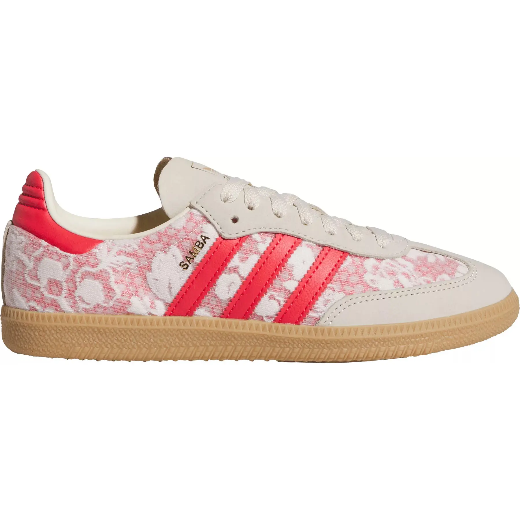 Adidas Samba OG Liberty London Better Scarlet Women's Sneaker JR8841 Pink Floral Canvas Summer Shoe with Stylish Design and Comfortable Fit Girl Running Metallic, Trendy Sneakers, Casual Walking Sneakers