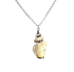 Conch Shell Necklace 18 Inch Chain Handcrafted Coastal Charm Pendant in Complimentary Gift Box