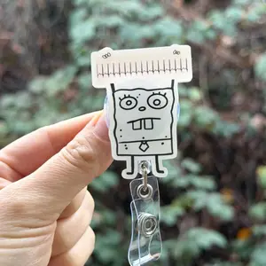 Trendy Doodle EKG Strip- ACLS Badge Reel, healthcare work accessory