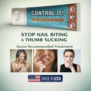 Control-It Natural Nail Biting & Thumb Sucking Cream | Natural Kid Safe Bitter Tasting Deterrent | Gentle on Skin | Works for Kids, Adults & Teens | Easy to Apply Cream
