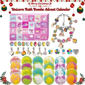Unicorn Bath Bombs Advent Calendar 2025 – 24 Bath Bombs for Kids, Christmas Bath Gifts for Girls, Fun Holiday Countdown Gift perfect for valentines day gift