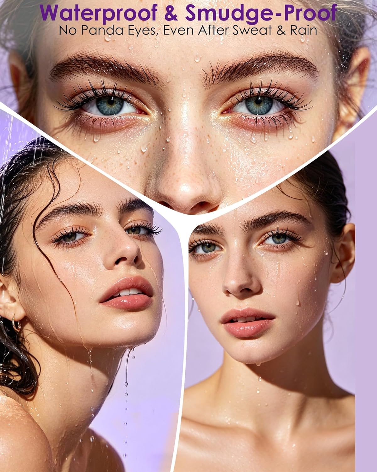Women's 2026 Upgraded Silicone Metal Wand Mascara Set (Free Gift: Eyelash Curler) - 7D Curling, Ultra-Slim Precision Wand, Smudge-Proof, Long-Lasting, Waterproof Tube Formula, Lengthening, Volumizing, Fragrance-Free, Washable, All Skin Eyelash Makeup