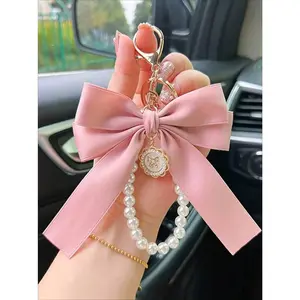 Elegant Bowknot Bag Charm for Women, Cute Trendy Keychain Pendant Fashion Bag & Car Key Decor