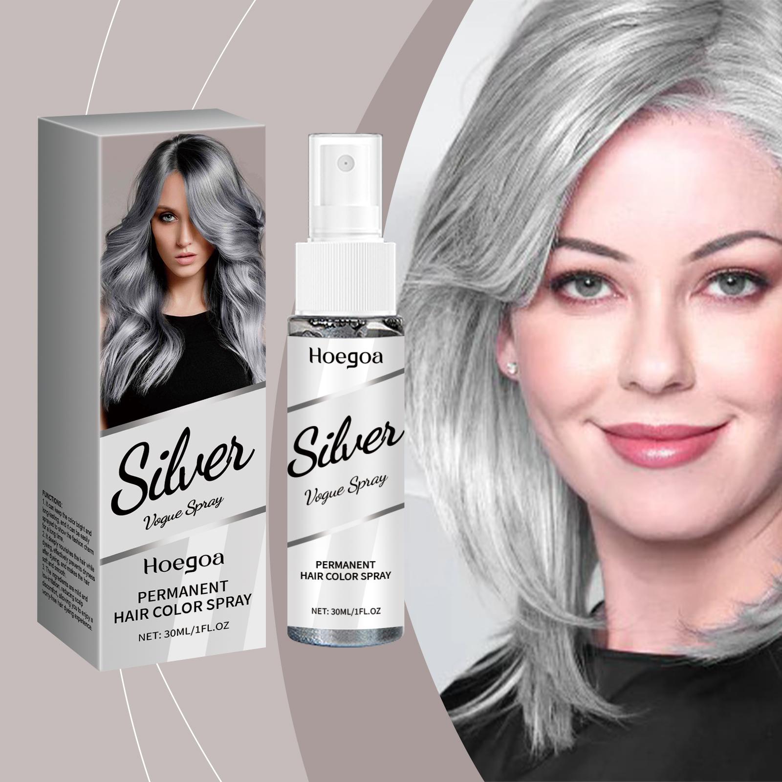 Silver Hair Dye – Silver Gray Hair Color for Lightened & Bleached Hair, 2-in-1 Nourishing Color & Conditioner, Suitable for All Hair Types, 1 Fl Oz
