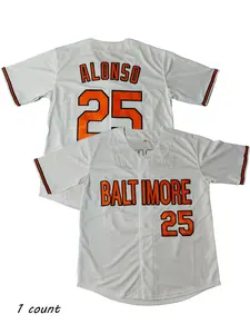 Men's Baltimore Alonso 25 Baseball Jersey, Comfortable Breathable Quick-Dry Sportswear, Casual Loose Fit for Spring Summer