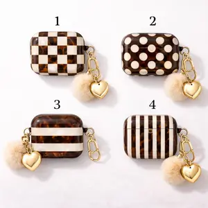 Pearl, Tiger Eyes Tortoise Pattern airpod case, Stripes, Polka Dot, Checkered Cover For Airpods Gen 1 2 3 4 Accessories No Keycahin included