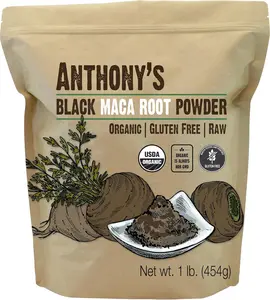 Anthony's Organic Black Maca Powder, 1 lb, Raw, Gluten Free & Non GMO