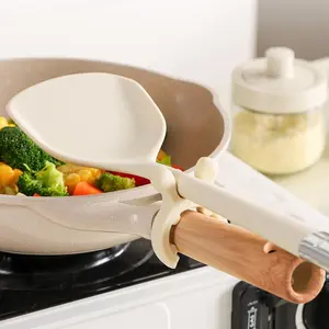 Silicone Pot Lid Holder Kitchen Counter Anti-Spill Soup Spoon Utensil Organizer, Durable Silicone Cookware Rack for Easy Storage