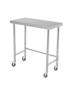 18x36x35 Inch Stainless Steel Prep Table, Heavy Duty Work Table with Open Base & Casters, NSF Commercial Utility Worktable for Kitchen, Restaurant, Home, Hotel, Easy to Clean, Rust Resistant
