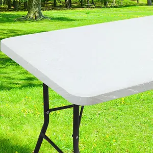 Transparent Vinyl Table Cover, Waterproof Oil-Resistant Easy Clean, Non-Slip Rubber Band Backing, Ideal for Outdoor Indoor Use