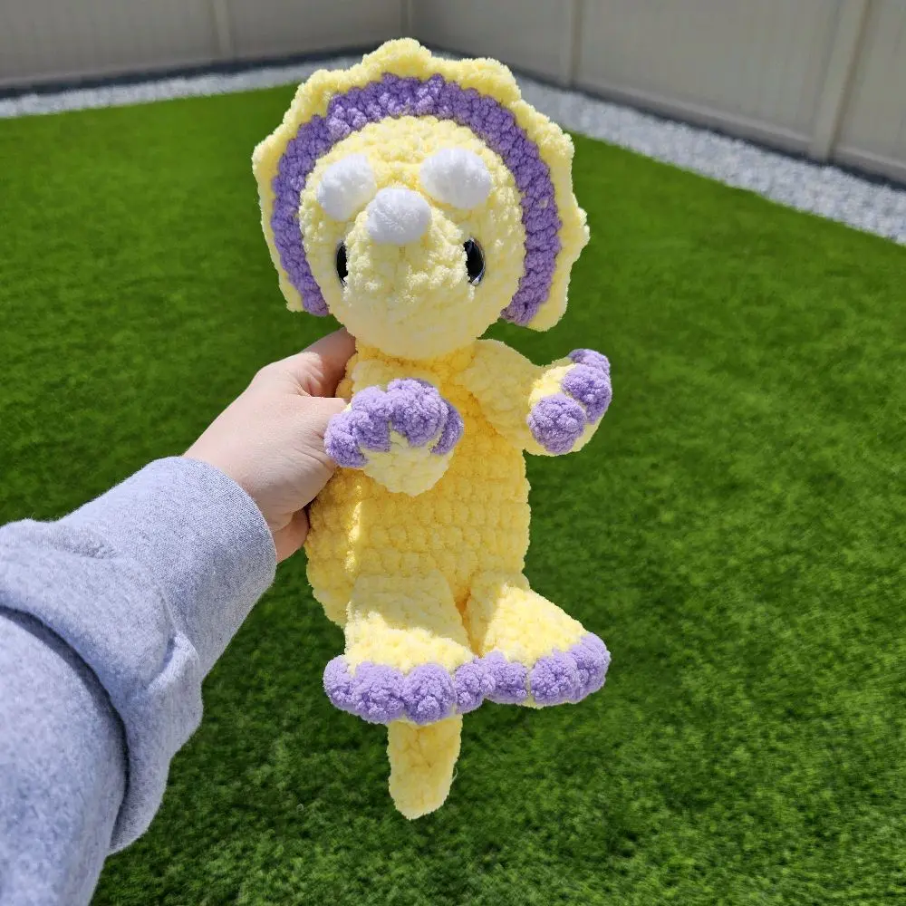 Handmade Crocheted Triceratops Snuggler