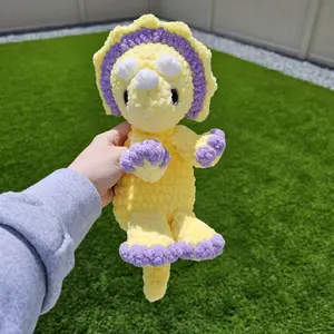 Handmade Crocheted Triceratops Snuggler